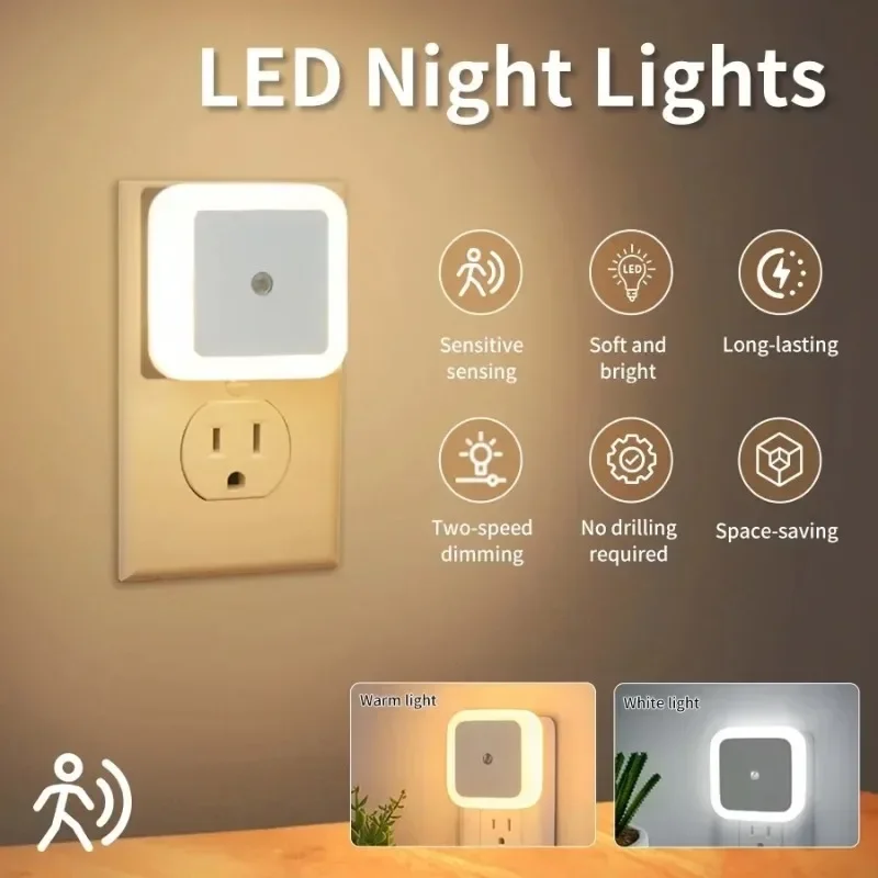 Floating Nightstand With Led Light - Luz LED nocturna inalámbrica con Sensor