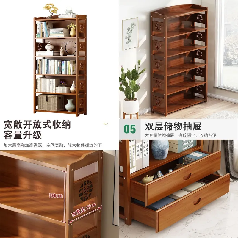 Bedroom Furniture - Estantería de Madera Maciza, Estante de