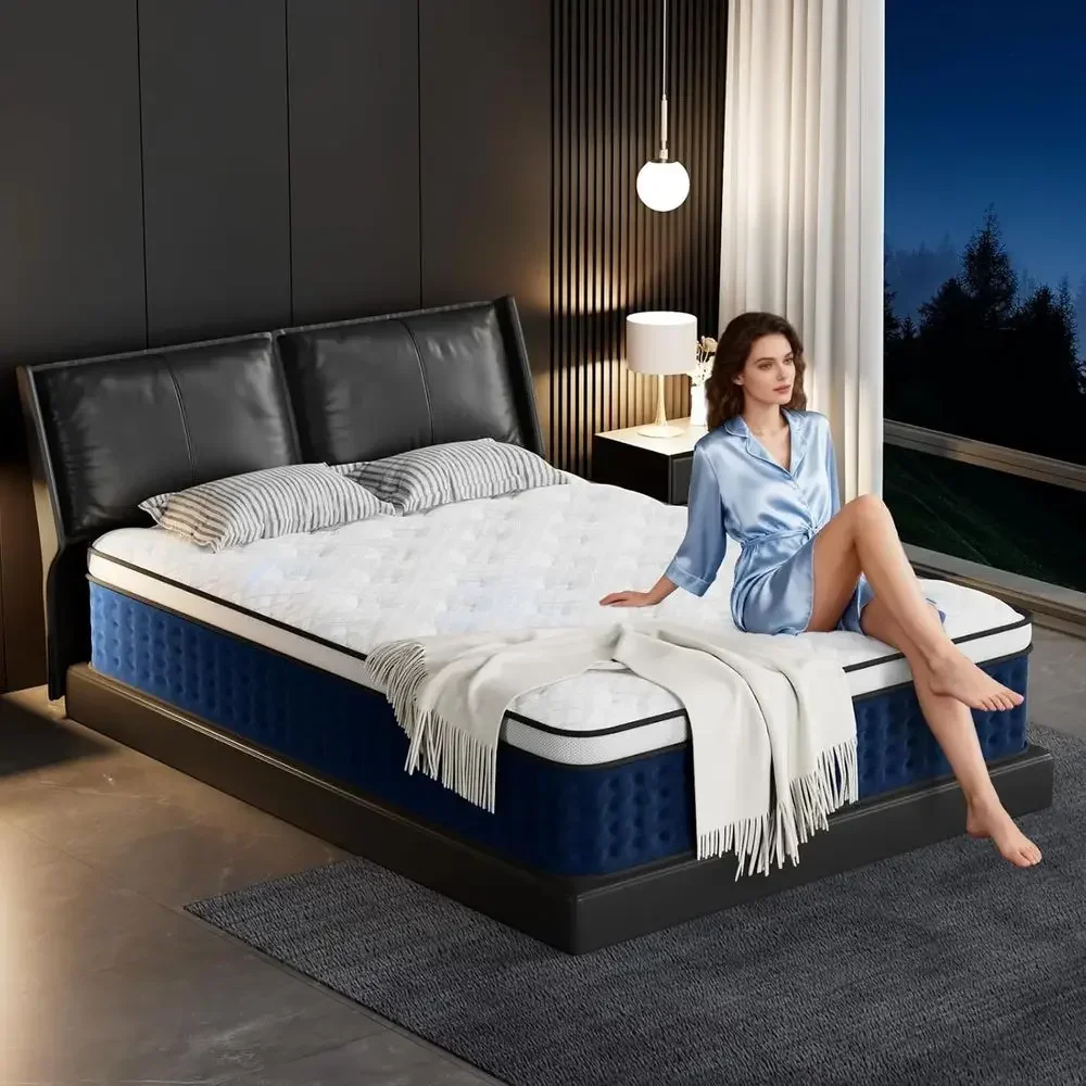 Memory Foam Mattress In A Box Queen - Colchón Híbrido de 12 Pulgadas, Tamaño