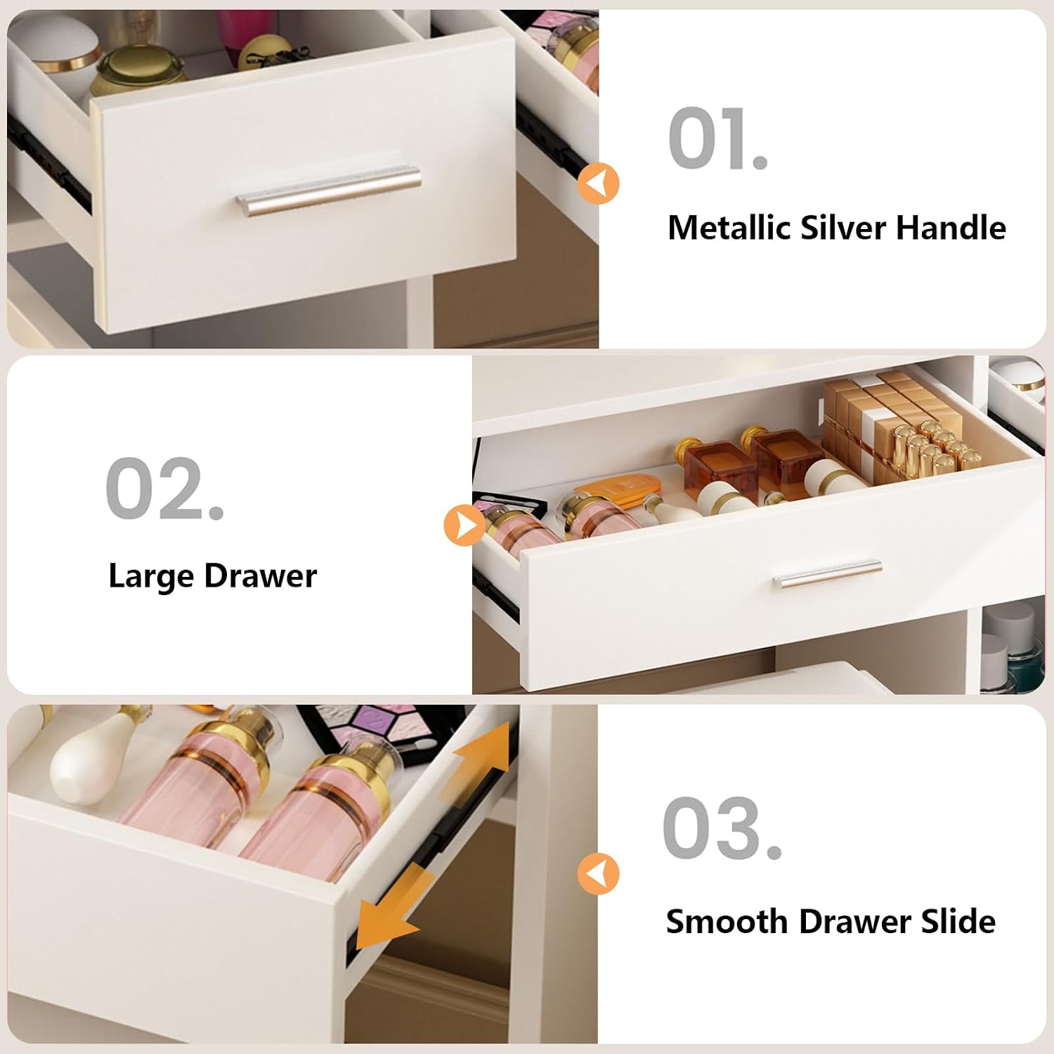 Mesa de tocador blanca con esp - Dressing Table Vanity With Lighted Mirror reseña y precio