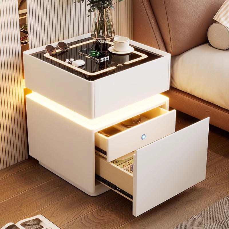 Mesita de noche inteligente co - Solid Wood Nightstand 2 Drawers reseña y precio