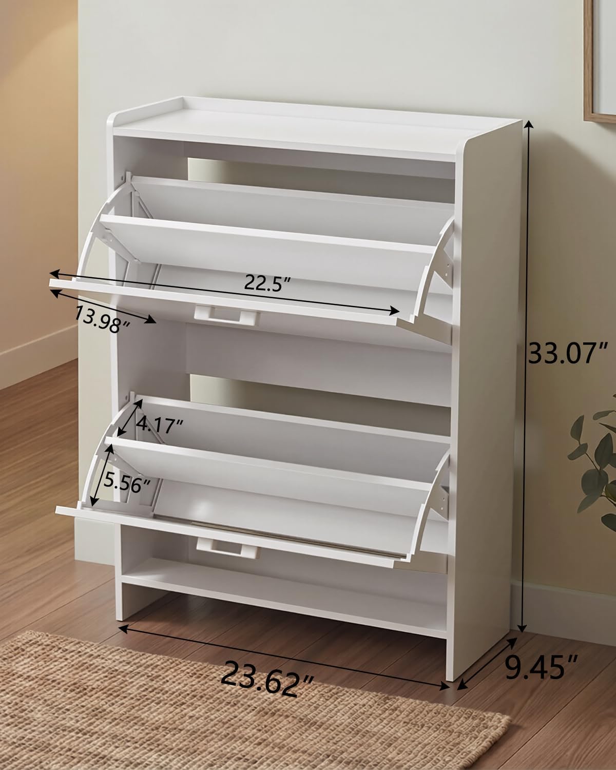 # Zapatero Estrecho con 2 Cajo - Shoe Rack Cabinet Narrow Entryway reseña y precio