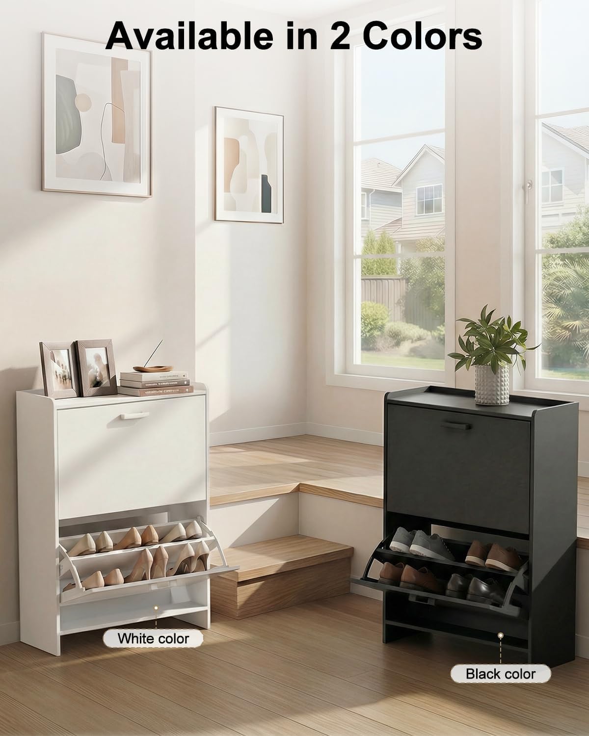 # Zapatero Estrecho con 2 Cajo - Shoe Rack Cabinet Narrow Entryway reseña y precio