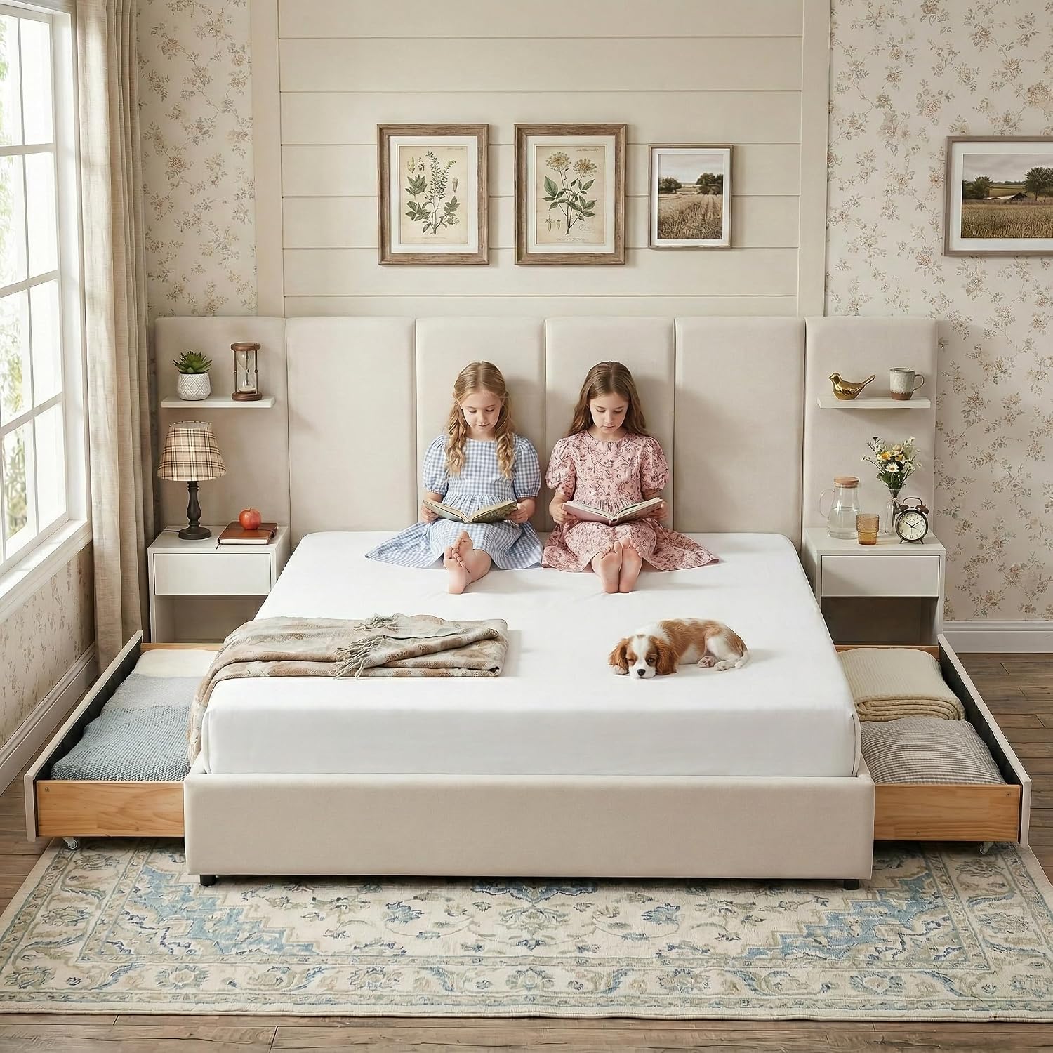 Base de Cama King Size con Alm - King Size Bed Frame With Storage Drawers reseña y precio