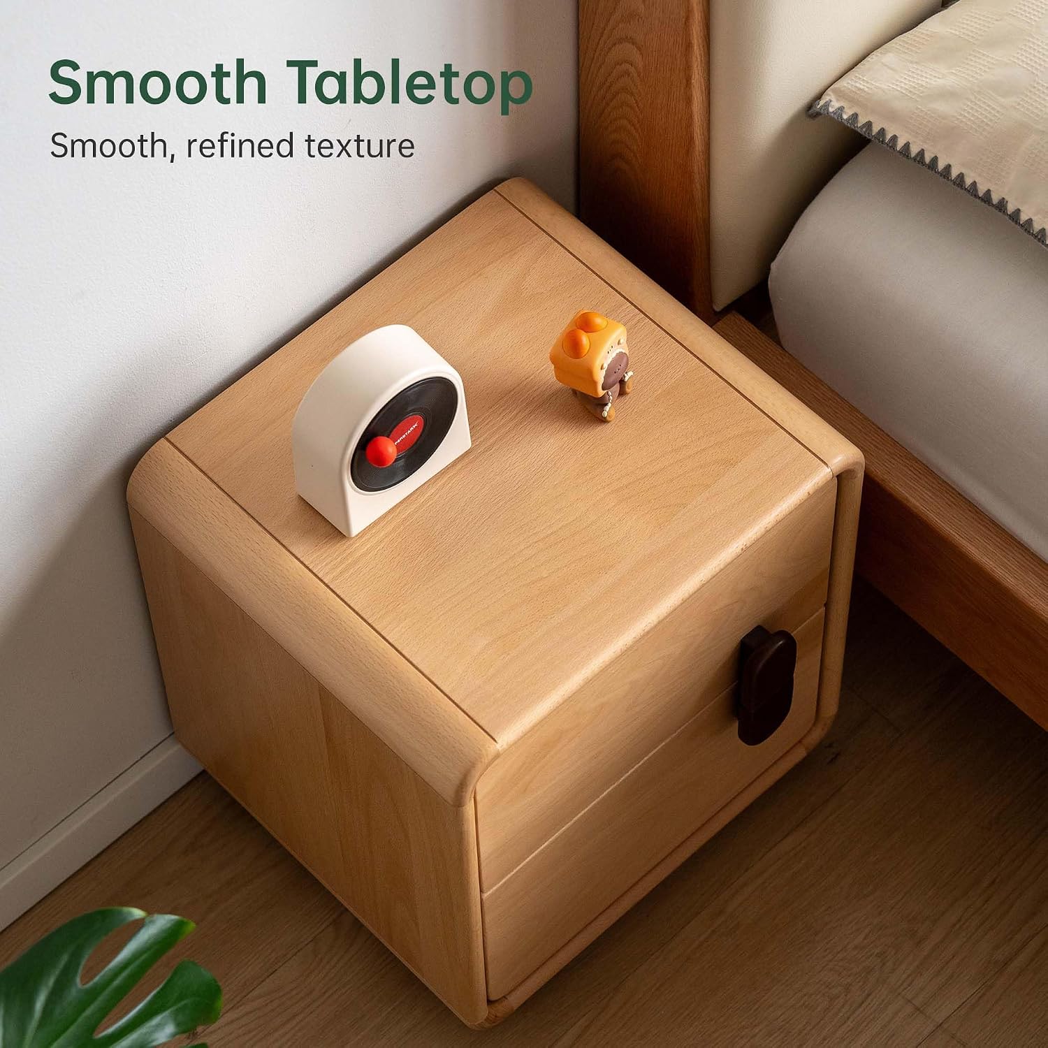 Mesita de noche de madera maci - Solid Wood Nightstand 2 Drawers reseña y precio