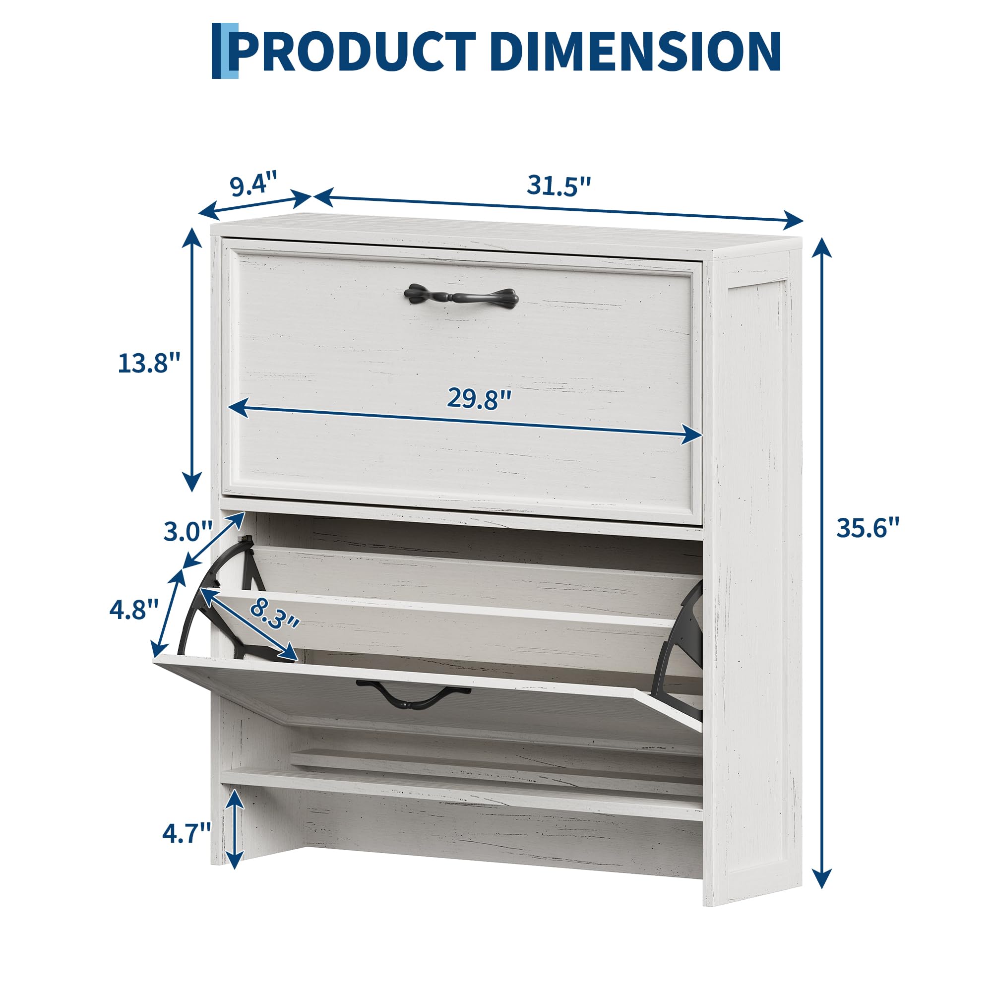 Zapatero con 2 cajones abatibl - Shoe Rack Cabinet Narrow Entryway reseña y precio