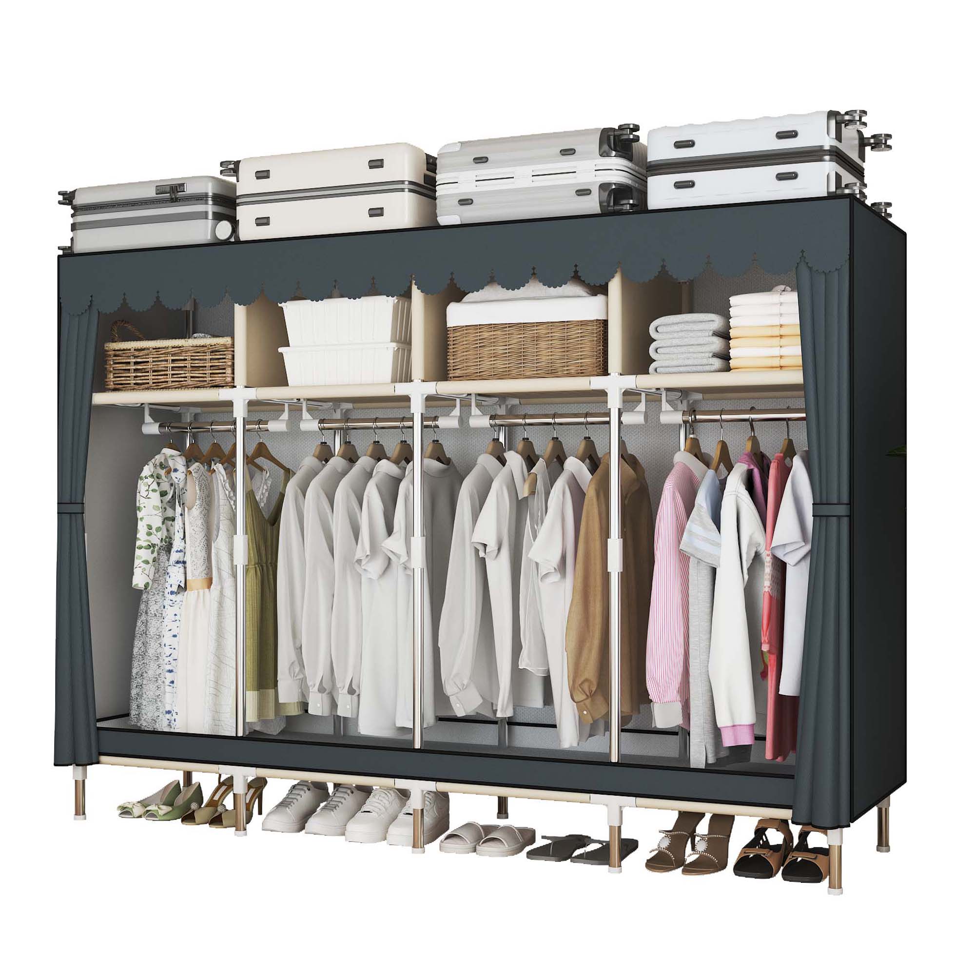 Armario Vestidor de 79 Pulgada - Wardrobe Closet Portable Fabric Cover reseña y precio