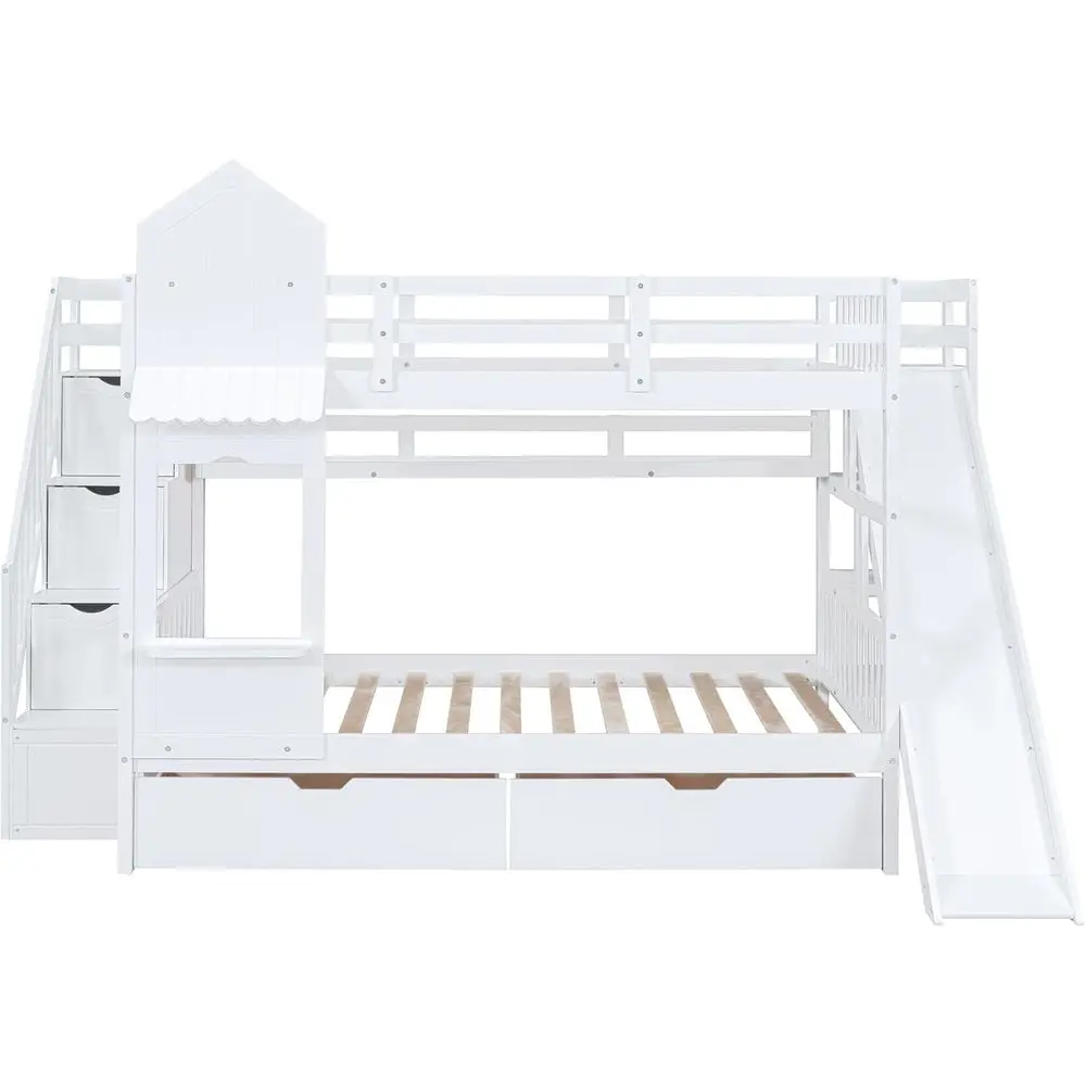 Cama litera doble con escalera - Bunk Bed With Stairs And Slide reseña y precio