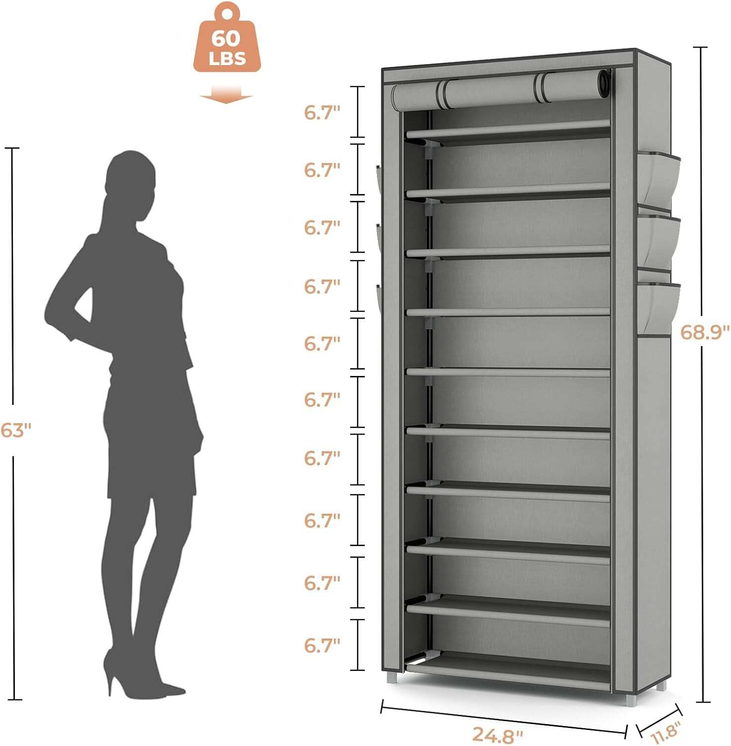 Organizador de Zapatos Vertica - Shoe Rack Cabinet Narrow Entryway reseña y precio